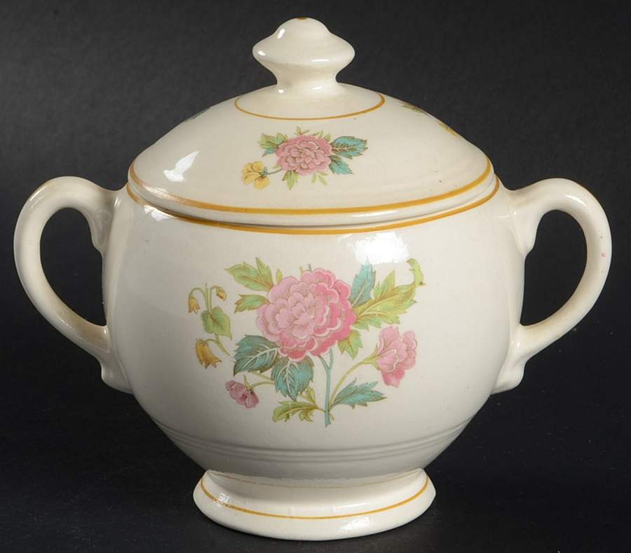 Victorian Rose Sugar Bowl & Lid by Salem-1