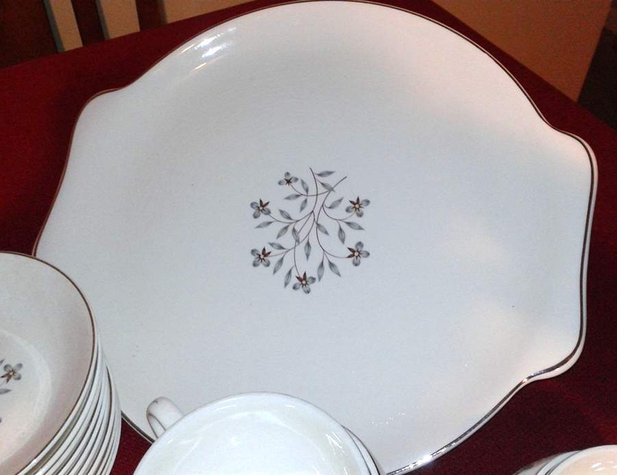 Whimsey (White Background) Handled Cake Plate by Salem-1