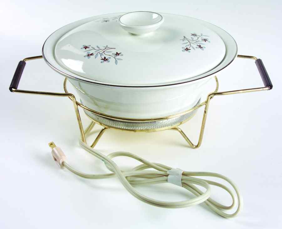 Whimsey (White Background) 1.50 Quart Round Covered Casserole w/Metal Stand by Salem-1