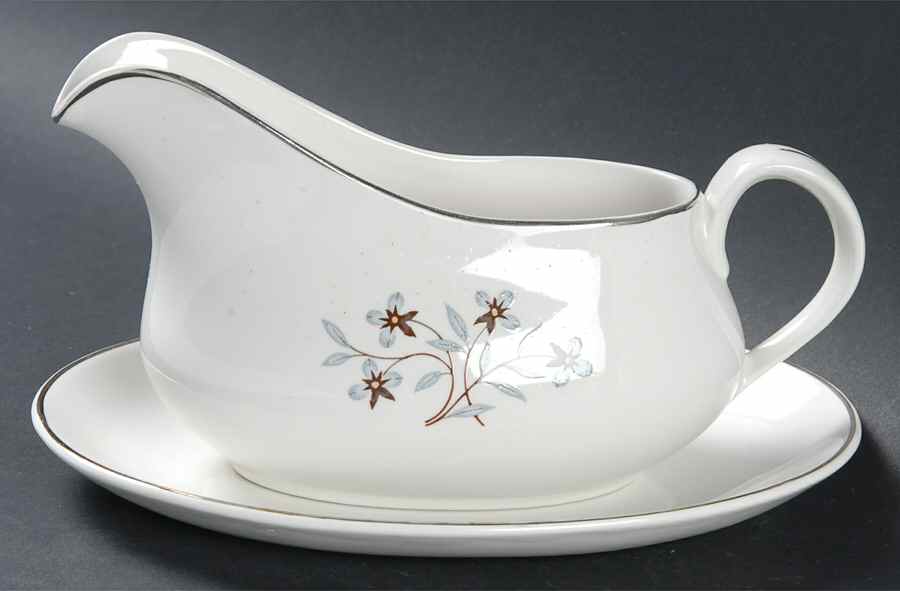 Whimsey (White Background) Gravy Boat & Underplate by Salem-1