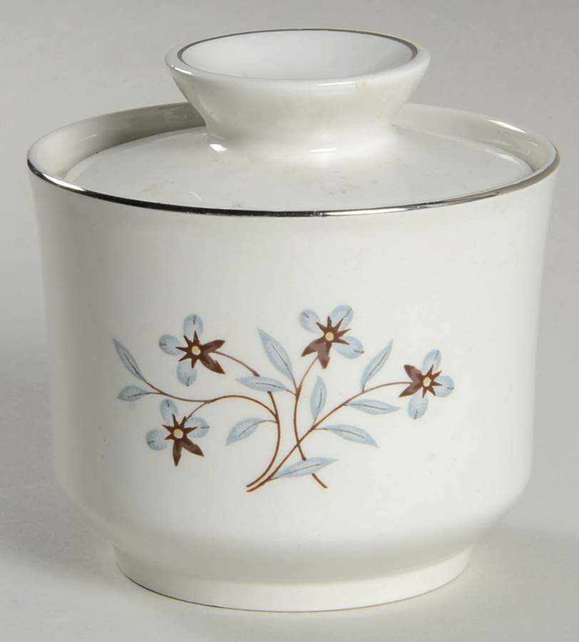 Whimsey (White Background) Sugar Bowl & Lid by Salem-1