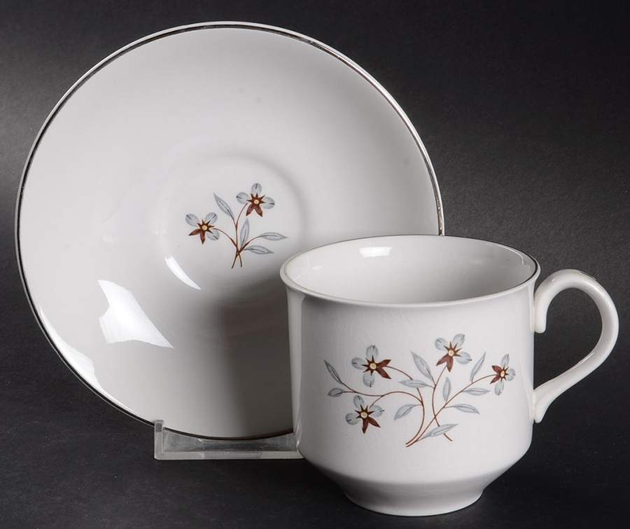 Whimsey (White Background) Flat Cup & Saucer Set by Salem-1