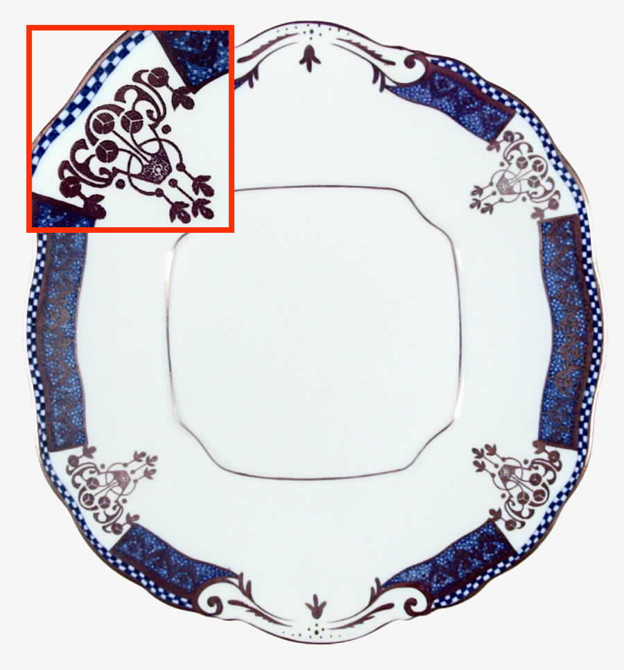 Panel (No Red Dots) Handled Cake Plate by Salisbury-1