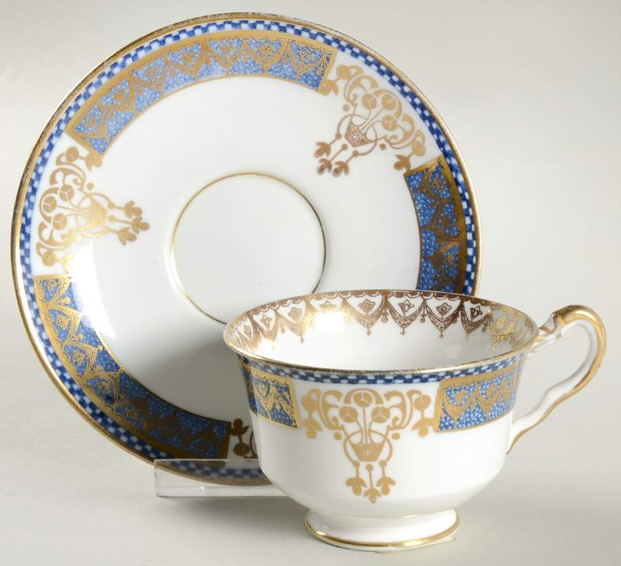Panel (No Red Dots) Footed Cup & Saucer Set by Salisbury-1