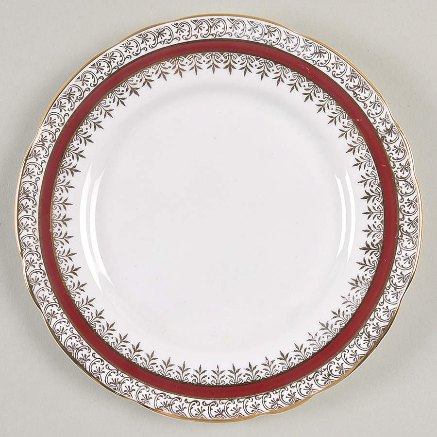 Sarum Maroon Bread & Butter Plate by Salisbury-1