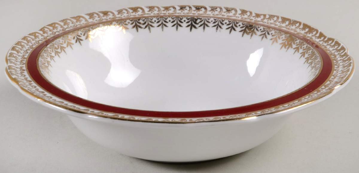 Sarum Maroon Rim Cereal Bowl by Salisbury-1