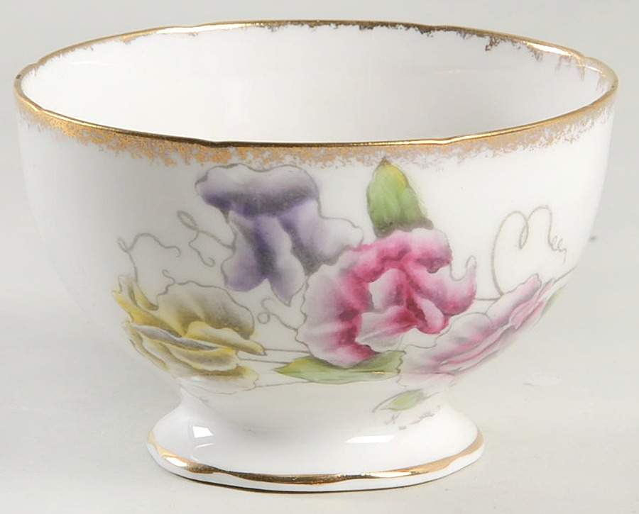 Sweet Pea (Multicolor Flowers) Open Sugar Bowl by Salisbury-1
