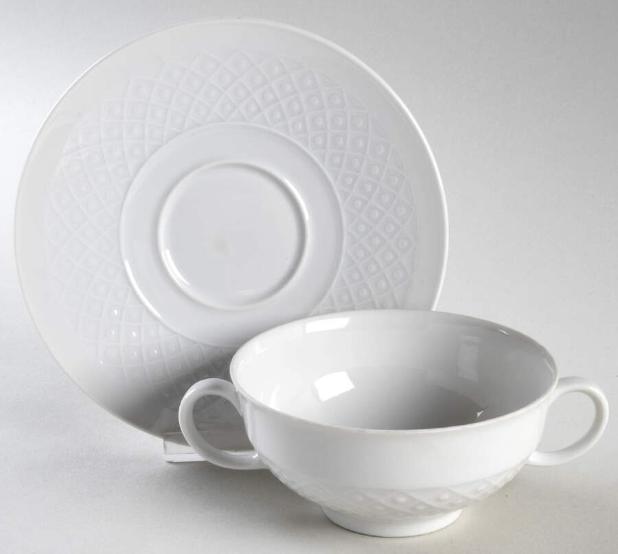 Annabell Footed Cream Soup Bowl & Saucer Set by Seltmann-1
