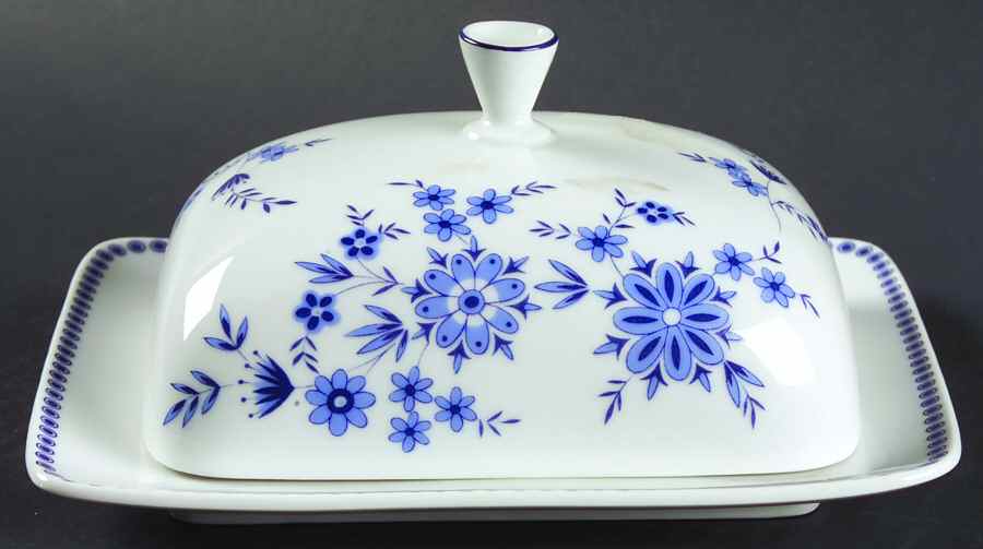Bavarian Blue Square Covered Butter by Seltmann-1