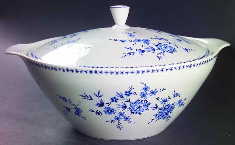 Bavarian Blue Round Covered Vegetable by Seltmann-1