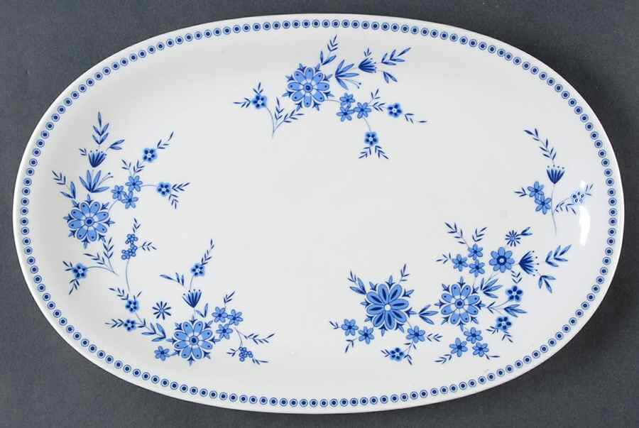 Bavarian Blue 12" Oval Serving Platter by Seltmann-1