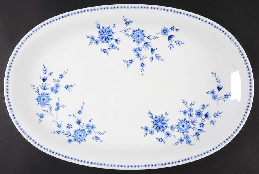 Bavarian Blue 14" Oval Serving Platter by Seltmann-1
