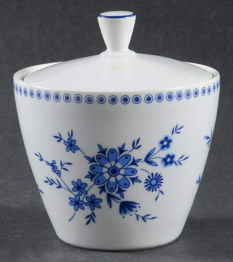 Bavarian Blue Sugar Bowl & Lid by Seltmann-1