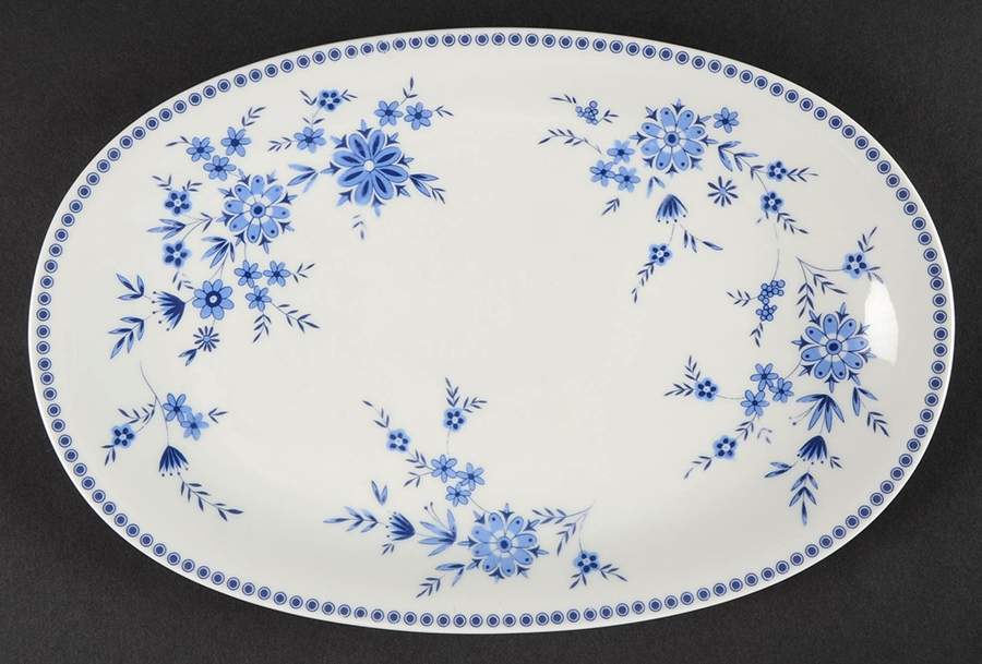 Bavarian Blue 11" Oval Serving Platter by Seltmann-1