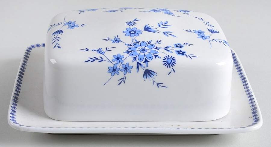 Bavarian Blue Square Covered Butter by Seltmann-1