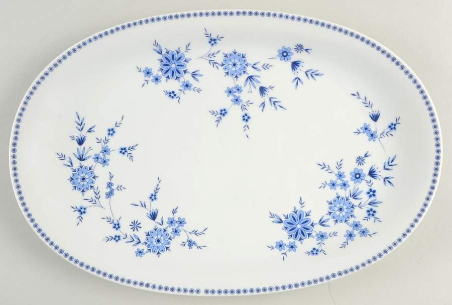 Bavarian Blue 13" Oval Serving Platter by Seltmann-1