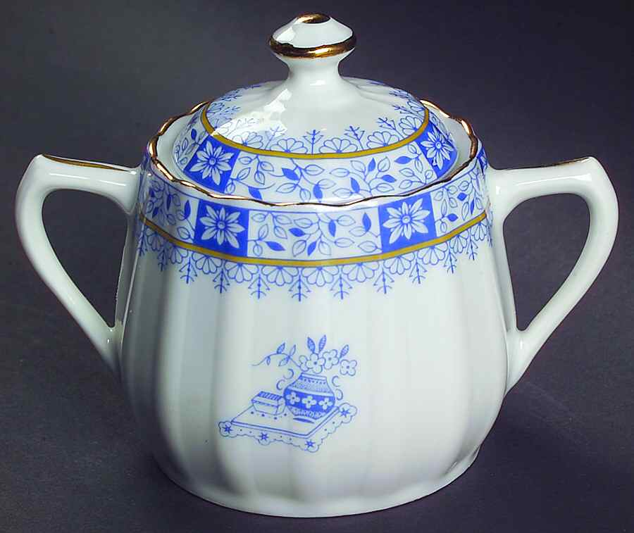 China Blau Mini Sugar Bowl & Lid by Seltmann-1