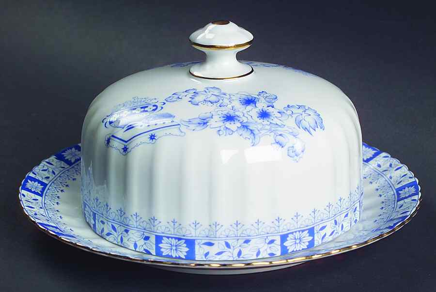 China Blau Round Covered Butter by Seltmann-1