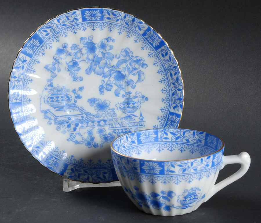 China Blau Flat Demitasse Cup & Saucer Set by Seltmann-1