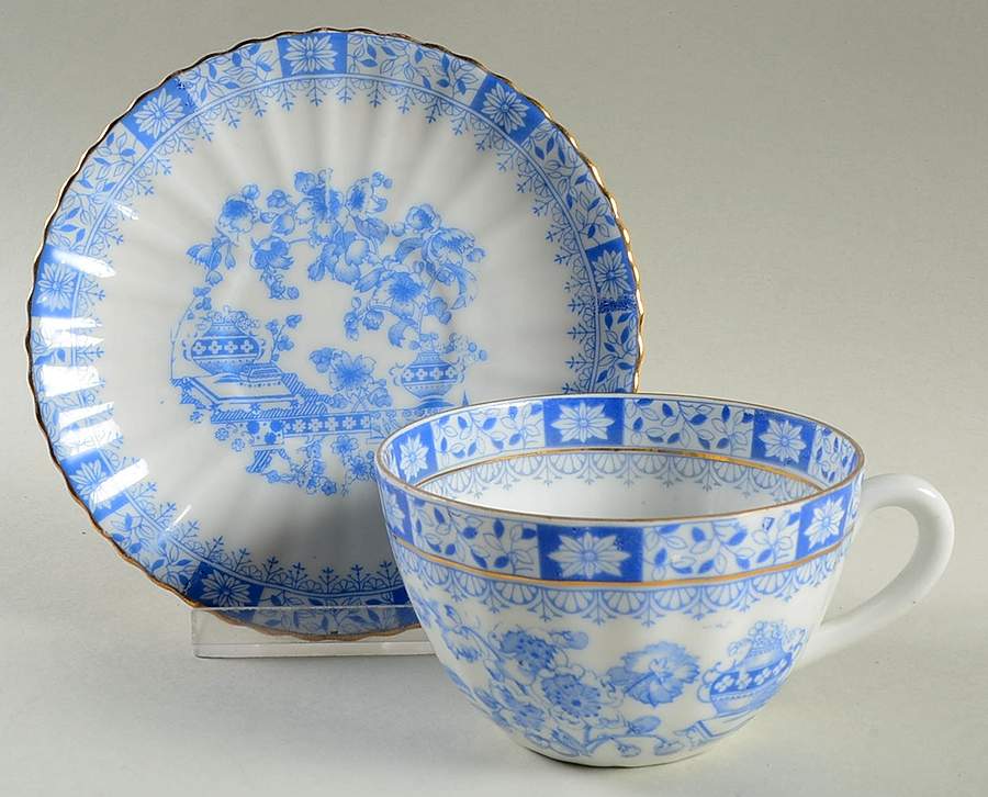 China Blau Flat Cup & Saucer Set by Seltmann-1