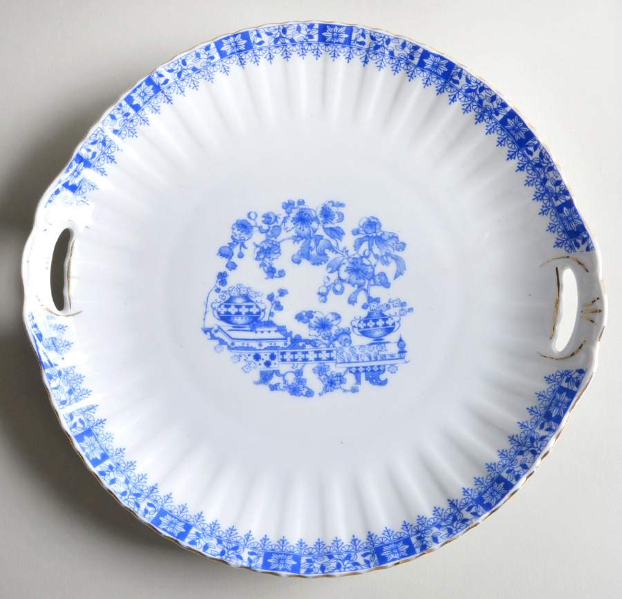 China Blau Handled Cake Plate by Seltmann-1
