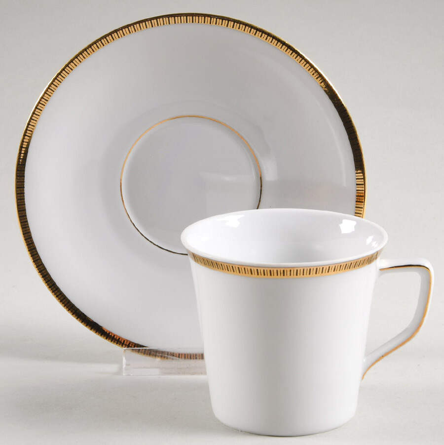 Crescent Flat Cup & Saucer Set by Seltmann-1