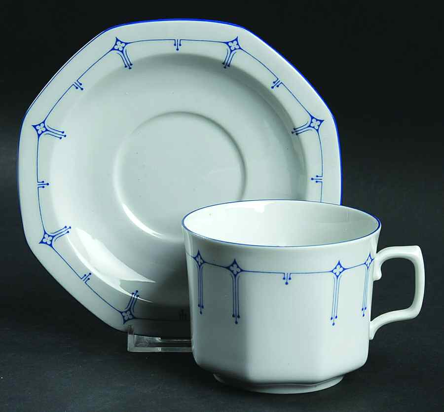 Dimity Blue Breakfast Cup & Saucer Set by Seltmann-1