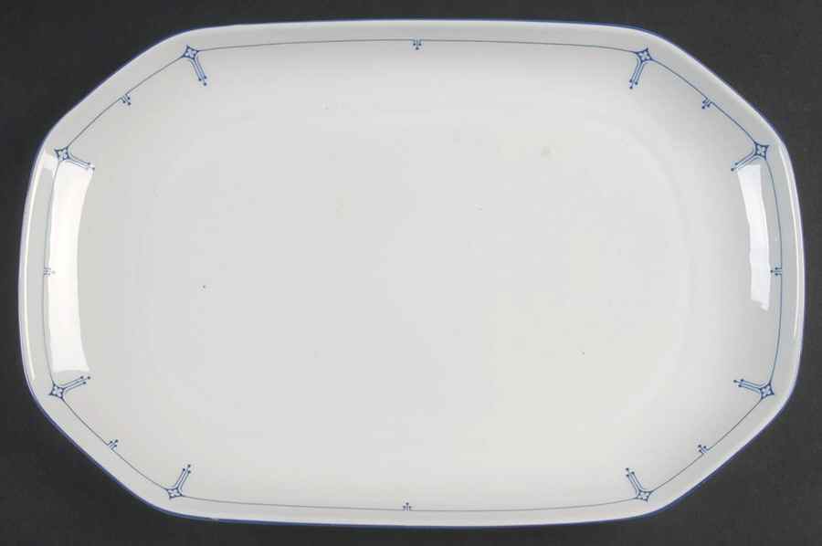 Dimity Blue 14" Oval Serving Platter by Seltmann-1