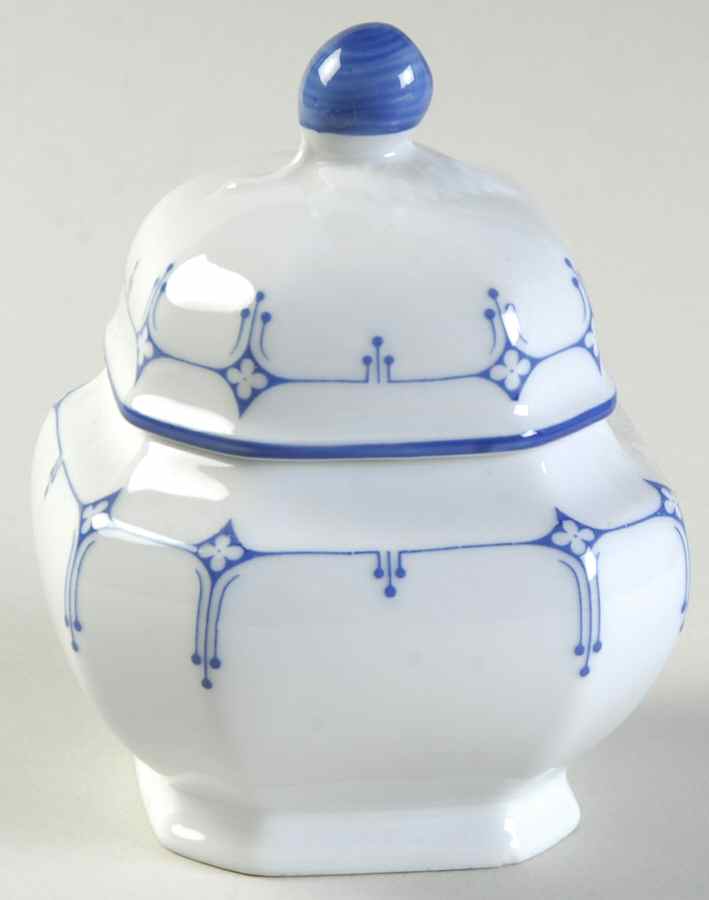 Dimity Blue Mini Sugar Bowl & Lid by Seltmann-1