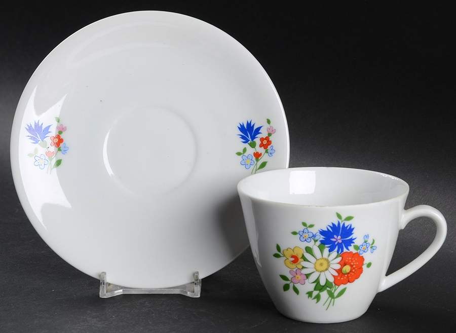 1702 Flat Cup & Saucer Set by Seltmann-1