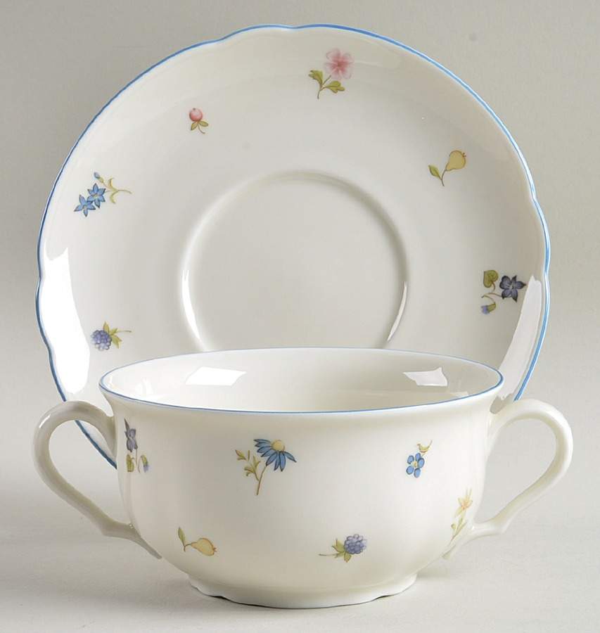 Elizabeth Flat Cream Soup Bowl & Saucer Set by Seltmann-1