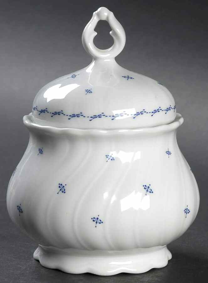 Elisa Blue (No Trim) Sugar Bowl & Lid by Seltmann-1