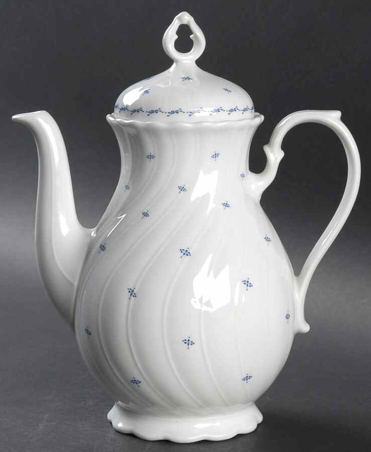 Elisa Blue (No Trim) Coffee Pot & Lid by Seltmann-1