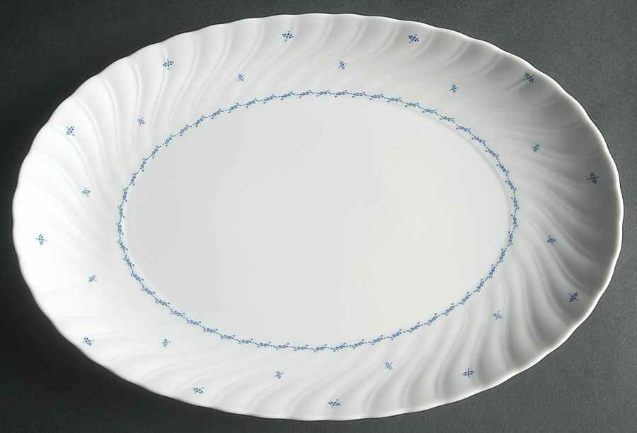Elisa Blue (No Trim) 12" Oval Serving Platter by Seltmann-1