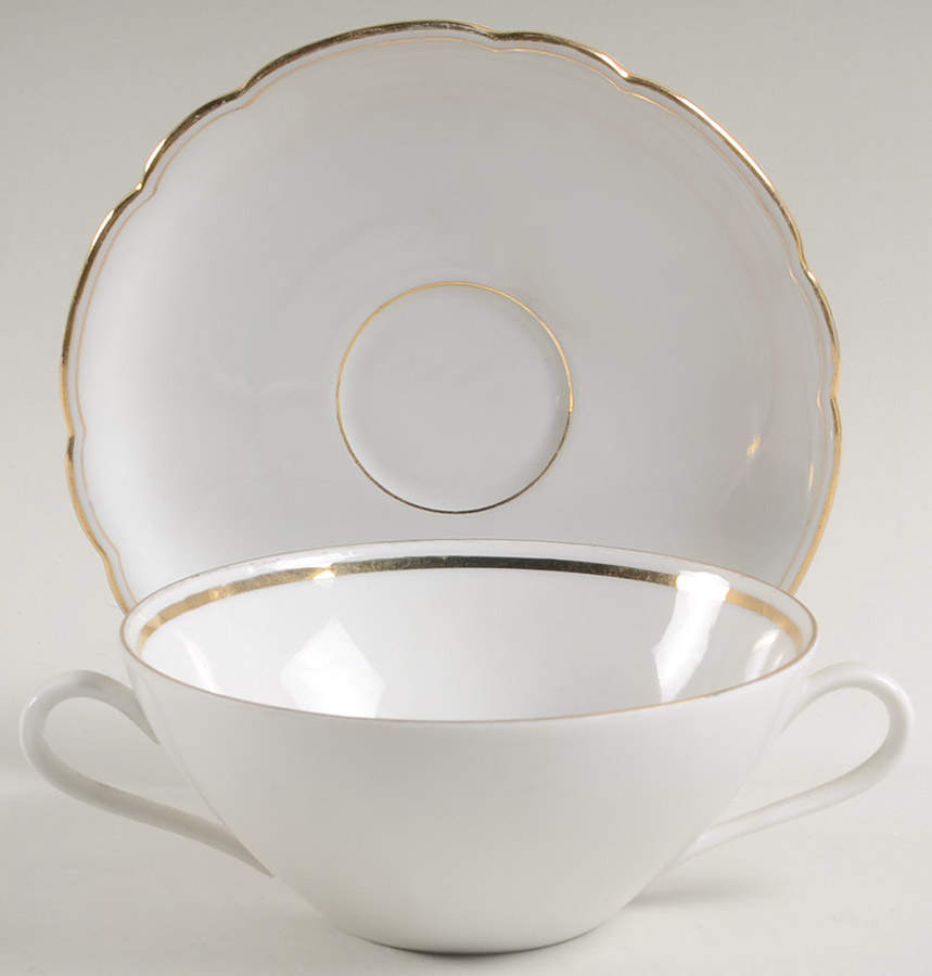 Inka Gold Flat Cream Soup Bowl & Saucer Set by Seltmann-1