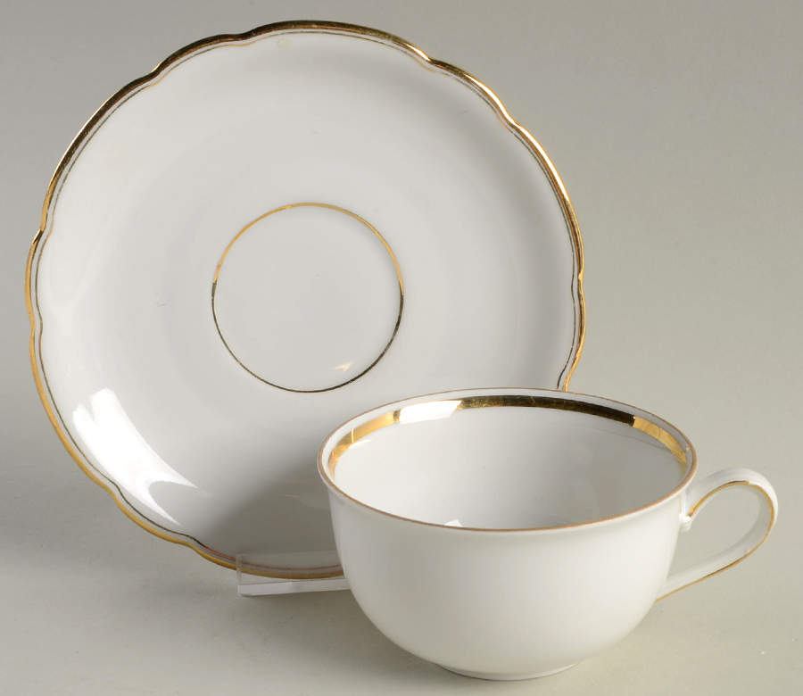 Inka Gold Flat Cup & Saucer Set by Seltmann-1