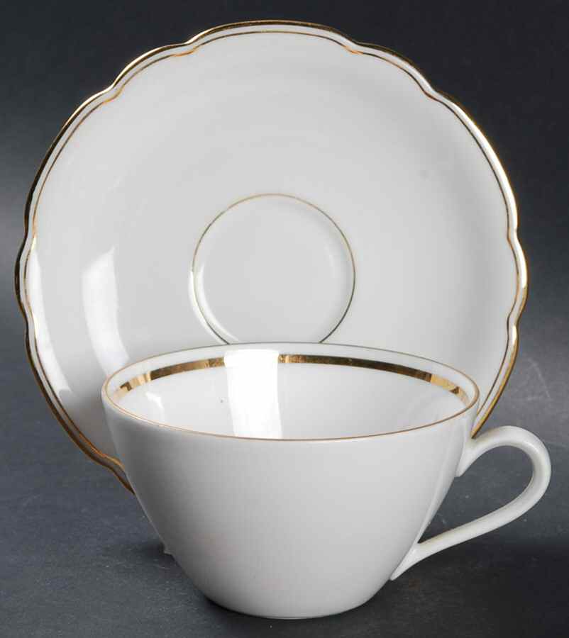 Inka Gold Flat Cup & Saucer Set by Seltmann-1