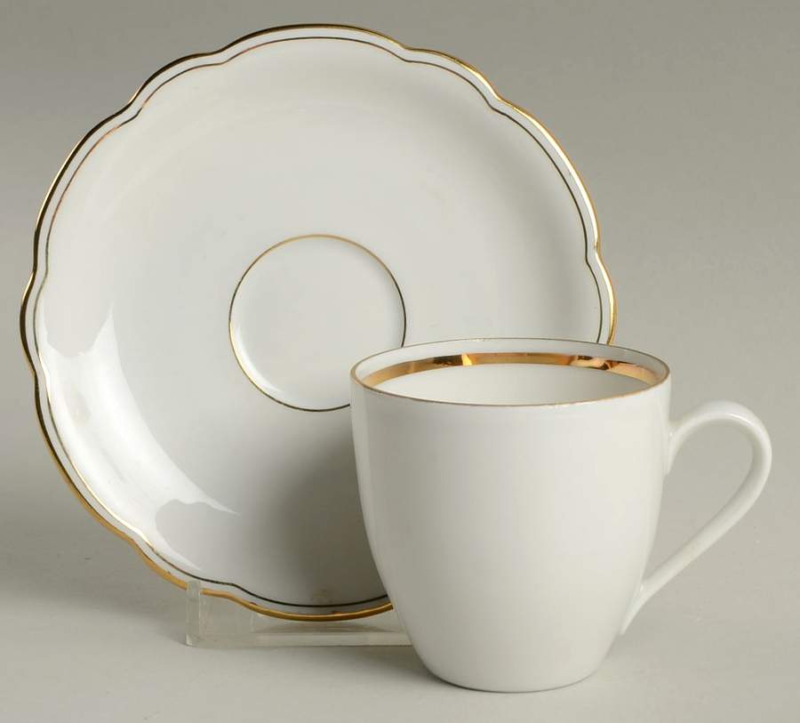 Inka Gold Flat Demitasse Cup & Saucer Set by Seltmann-1