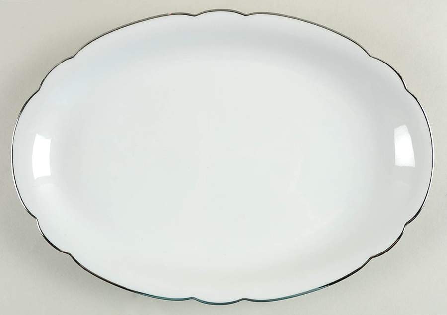 Inka Platinum 13" Oval Serving Platter by Seltmann-1