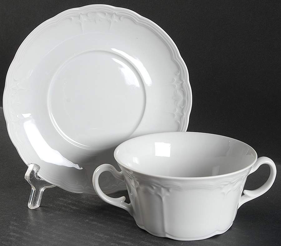 Julia Flat Cream Soup Bowl & Saucer Set by Seltmann-1