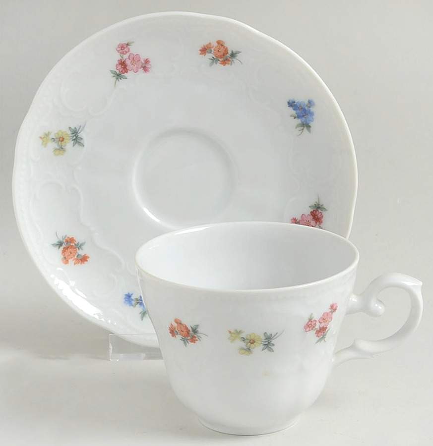 Louise Flat Cup & Saucer Set by Seltmann-1