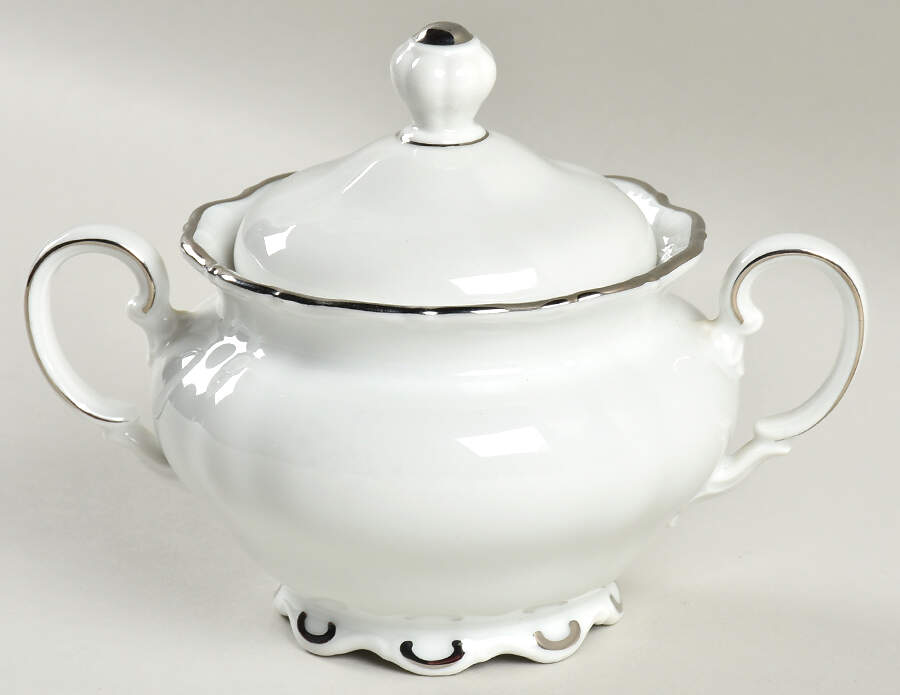 Majestic Platinum Sugar Bowl & Lid by Seltmann-1