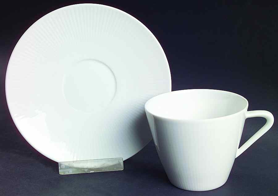 Monika (No Trim) Flat Cup & Saucer Set by Seltmann-1