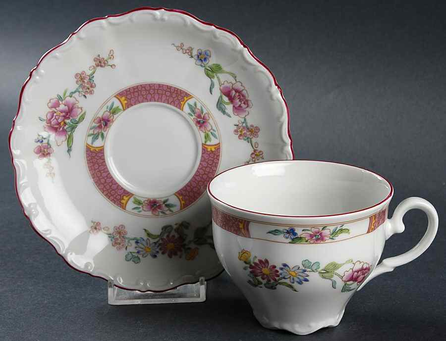 Orient Flat Cup & Saucer Set by Seltmann-1