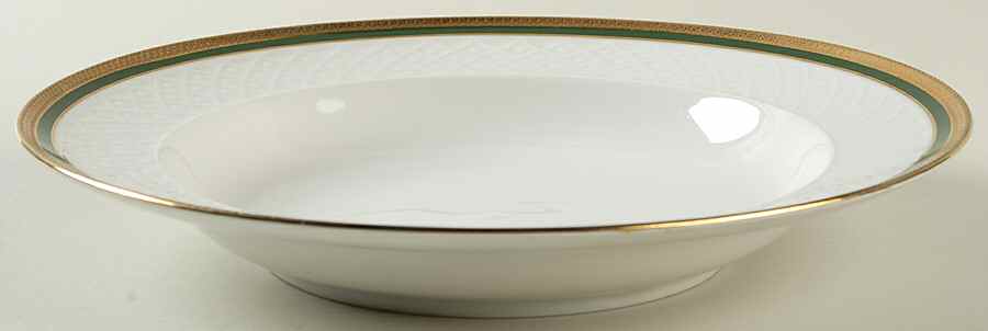 Polonaise Green Large Rim Soup Bowl by Seltmann-1