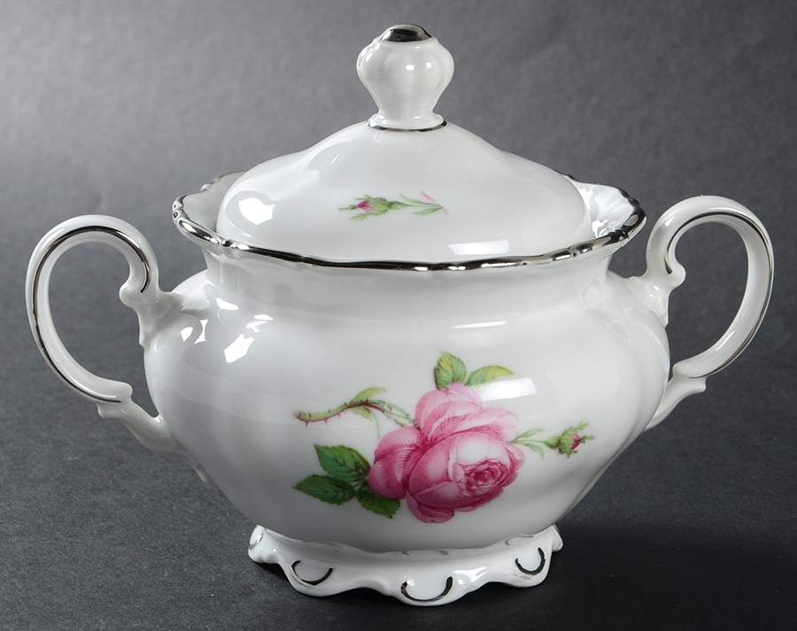 Premiere Rose Sugar Bowl & Lid by Seltmann-1