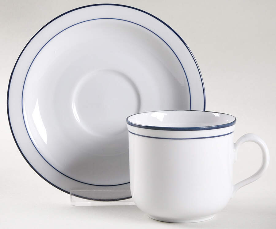 Rainbow Blue Flat Cup & Saucer Set by Seltmann-1