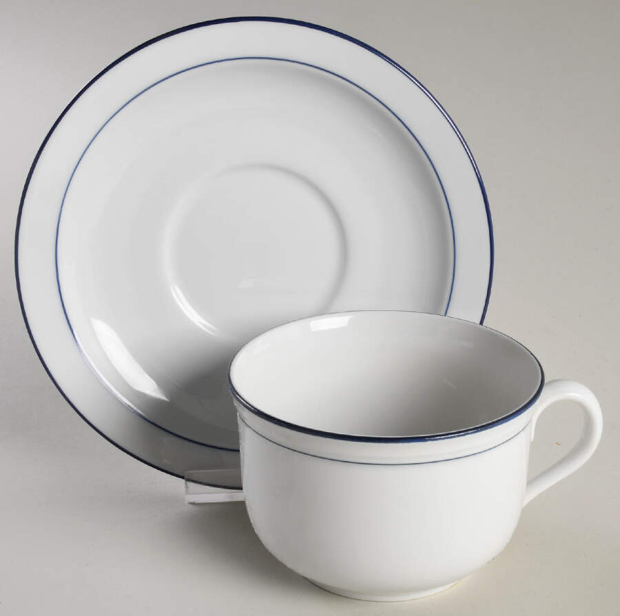 Rainbow Blue Flat Cup & Saucer Set by Seltmann-1