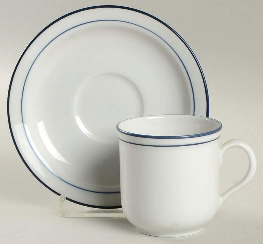 Rainbow Blue Flat Demitasse Cup & Saucer Set by Seltmann-1