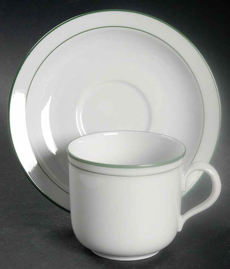 Rainbow Green Flat Cup & Saucer Set by Seltmann-1